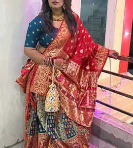 Red &amp; Gold Rajasthani Lehenga