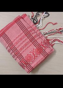 Begumpuri Khadi Cotton Red Black Saree