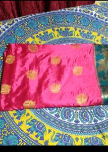 Pink &amp; Teal Silk Saree.  Buy Two One Free 🥰