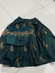 Green crop Top With Skirt