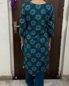 Teal Floral Print Top &amp; Pants Set