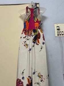 Pintrest Padded Paisley Halter Maxi Dress