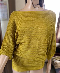 Drop Shoulder Mustard Top