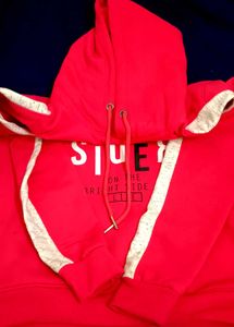 Red Graphic Print Hoodie