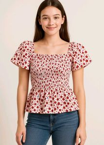 Floral Smocked Top