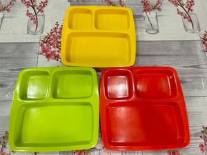 Colourful Melamine 3 compartment Plates