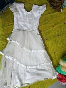 Embroidered White Girls Dress