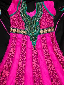 Girls' Pink Ethnic Dress