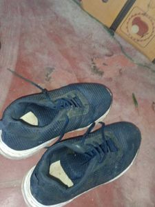Navy Blue Mesh Sneakers
