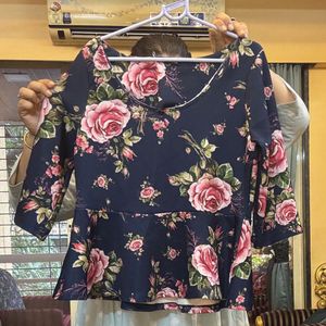 Pencil Midi Skirt Peplum Top Coord-Scuba Material