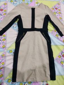 AND women Solid Round neck Dress