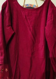 Indo Era Maroon Kurta Set.