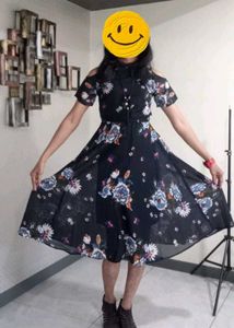 Floral Navy Blue Dress