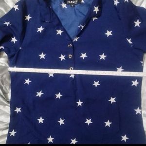 Blue Star Print Top