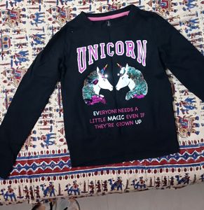 Black Unicorn Top With Sequins