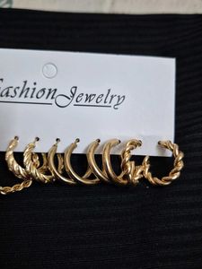 Gold Hoop Earring Set