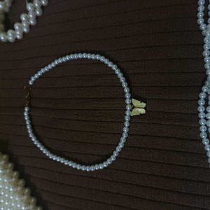 Butterfly Pearl Necklace /  Handmade