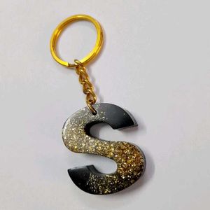 &#39;S&#39; Glitter Keychain