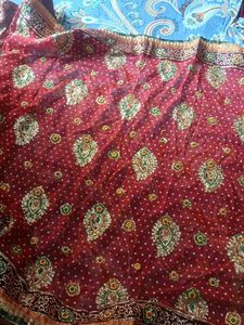 Red &amp; Gold Dupatta Fabric