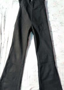 Black High-Waisted Overalls