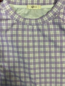 Lavender Gingham Puff Sleeve Top