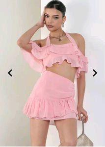 Pink Ruffle Two-Piece Set