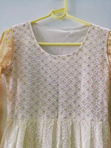 Cream Long Kurti For Women