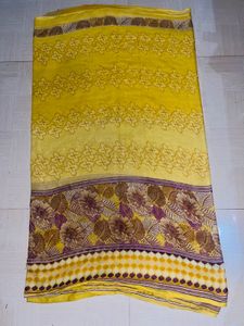 Elegant Yellow Floral Saree