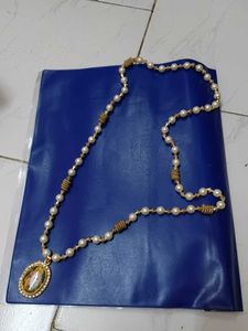Beautiful Long Pearl Mala With Radhakrishna Pandel
