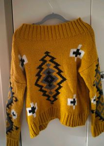 Cozy Mustard Aztec Sweater
