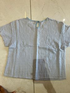 Light Blue Eyelet Top