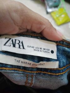 zara brand Wide Leg baggy style Denim Jeans
