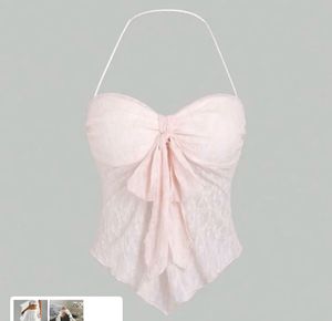 Floral Lace Lady Bow Halter Top