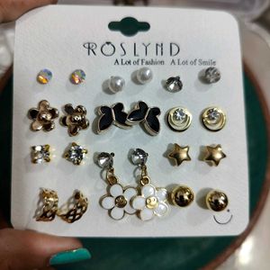 11 Stud Earrings Set