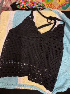 Black Crochet Top