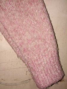 Pink Cropped Knit Sweater