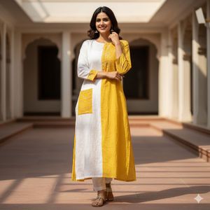 Elegant White & Yellow Kurta
