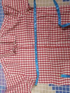 Red Check Shirt In Half Sleeve For Men Xl Size