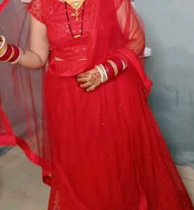 Priyanka Chopra inspired red Sequence lehenga