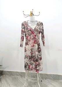 Floral Print Mesh Dress