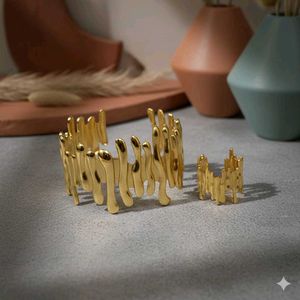 Gold Drip Bracelet &amp; Ring Set