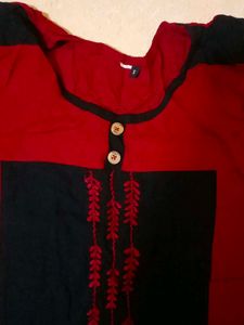 Black And Maroon Color Kurti