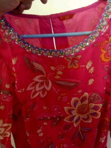 W FOR WOMEN Red Floral Print Kurti