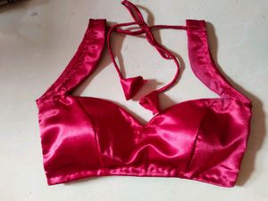 Sweetheart Neck Padded Silk Blouse