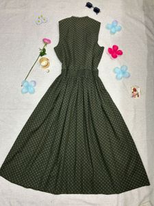 Vintage Olive Midi Dress