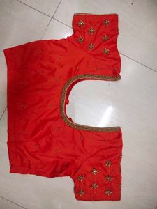 🧡Orange Maggam Blouse