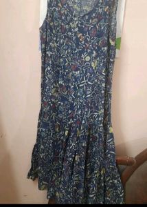 Blue Printed Kurti Dress