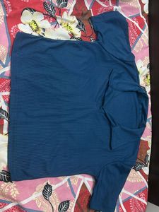 Blue Ribbed Top
