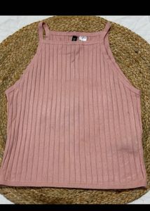 H&M Pink Ribbed Tank Top