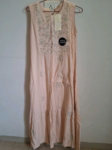 Peach Embroidered Dress